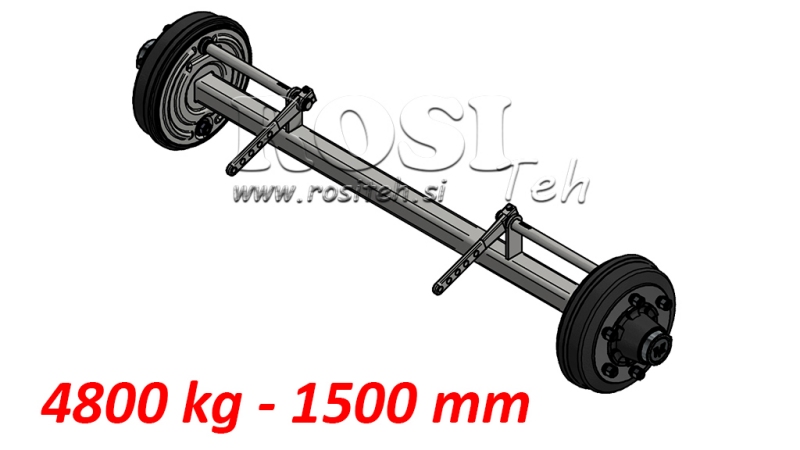 AKSEL TIL TRAILER 4800 KG MED BREMSER (1500 MM)