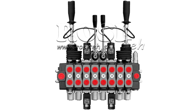 HYDRAULICKÝ VENTIL HIAB 8XPC70 + 2X JOYSTICK - ELEKTRICKÉ OVLÁDÁNÍ 12V
