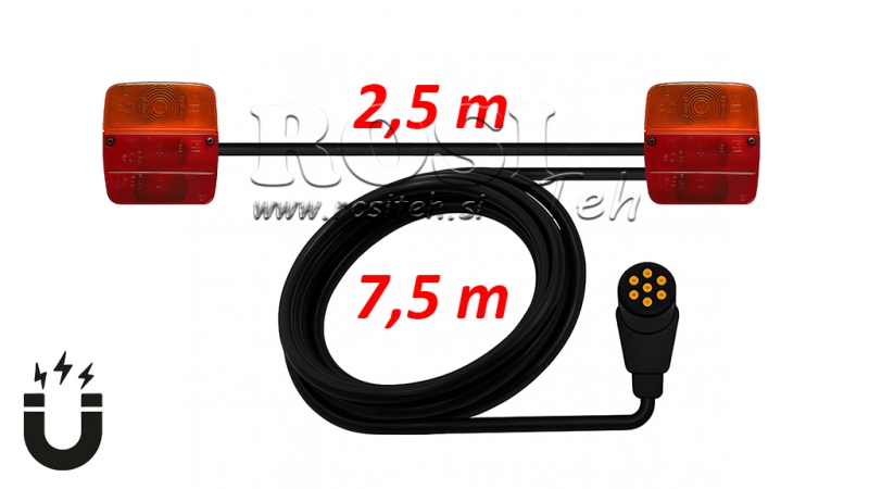 MAGNETIC LIGHT SET WITH CABLE 7.5M+2.5M