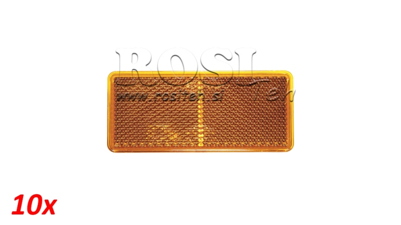 RÜCKSTRAHLER RECHTECKIG - ORANGE 105 x 48 (10 Stück Packung)