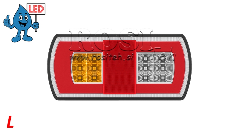 LED BAGLYGTE KOMBINERET 12/24V VENSTRE