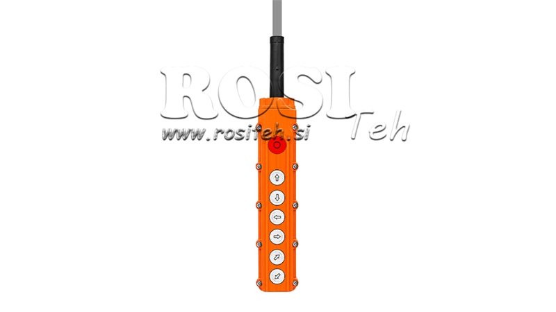 FERNBEDIENUNG SET 6 TASTEN + NOTAUSSCHALTER IM GEHÄUSE MIT KABEL
