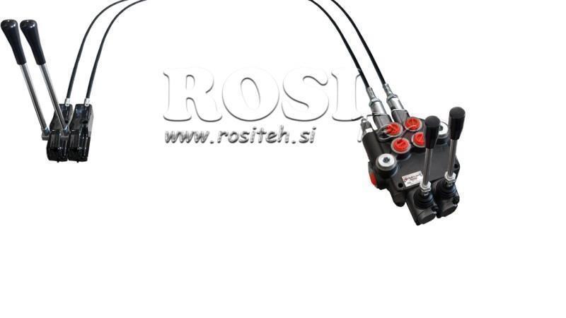 JOYSTICK DOBBELT HÅNDTAG 2 m HYDRAULISK VENTIL 2xP80 liter