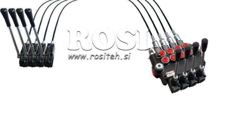 JOYSTICK DOBBELT HÅNDTAG 1.5 m HYDRAULISK VENTIL 4xP80 liter.