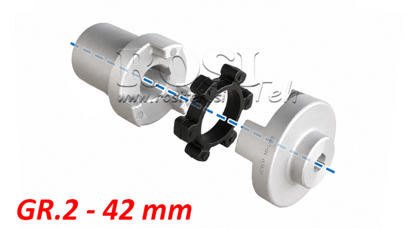 ACCOUPLEMENT ELASTIQUE EN CAOUTCHOUC ND43A (11-15 KW) 42 MM / GROUPE 2