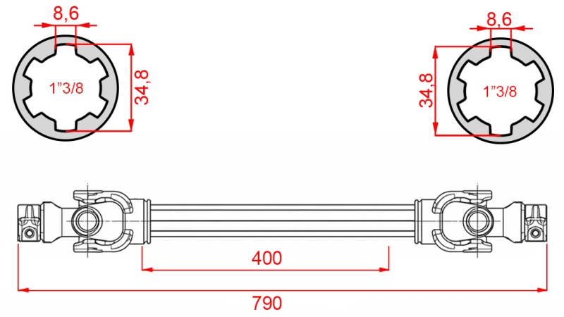 ΑΞΟΝΑΣ ΚΑΡΝΤΑΝ ECO 790mm 35-60HP STANDARD