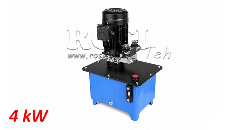 MINI HYDRAULIKAGGREGAT 380V AC (4 kW) - 8 cc - 12 lit/min - tank 25 lit
