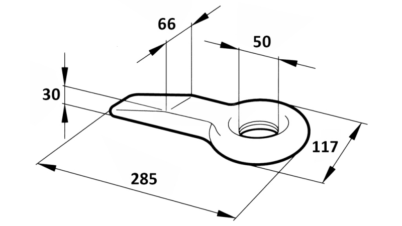 FAST BUGSERINGSKROG FI50 66X30 L285 - 14000KG/2000KG