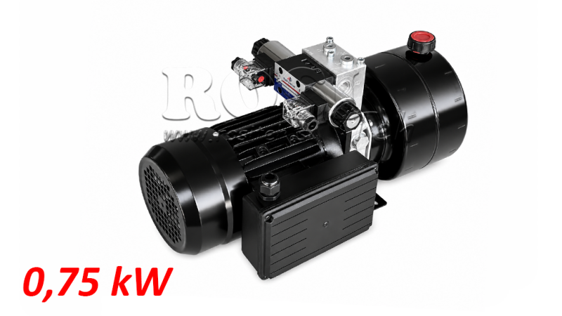 MINI HYDRAULICKÁ JEDNOTKA 230V AC (0,75 kW) - 3,7 cc - 5,2 lit/min - nádrž 4 lit