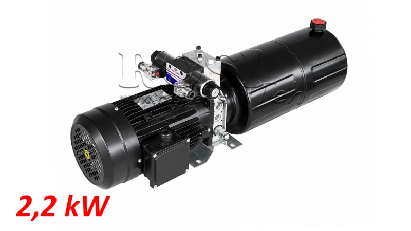 MINI HYDRAULIKAGGREGAT 380V AC (2.2 kW) - 8.0 cc - 11.2 lit/min - tank 12 lit