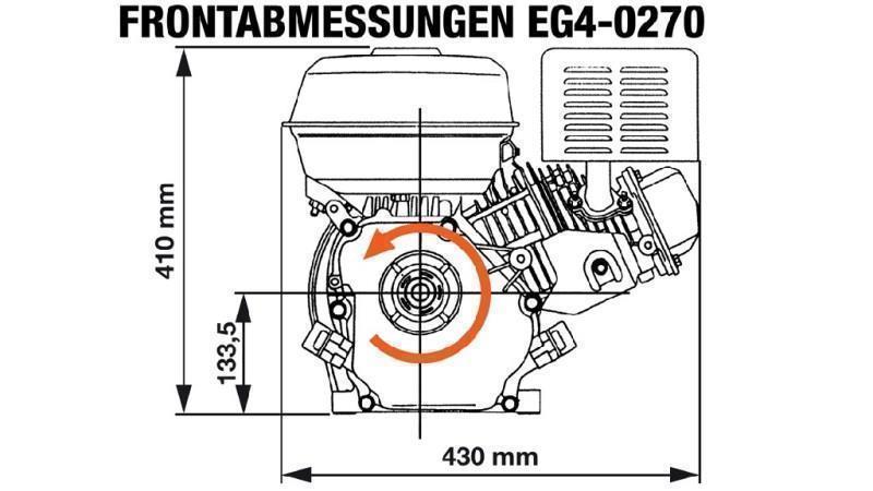 Benzinmotor EG4-270cc-6.56kW-8.92PS-3.600 U/min-H-KW25x88.2-Handstart