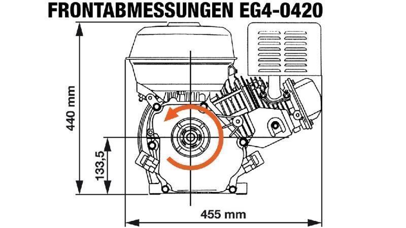 Benzinmotor EG4-420cc-9.6kW-13.1PS-3.600 U/min-E-KW25x88.5-elektrischer Start