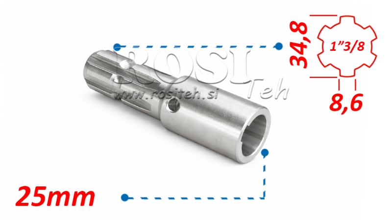 KARDANSKI NASTAVEK 1-3/8 - LUKNJA fi 25 mm (145 mm)