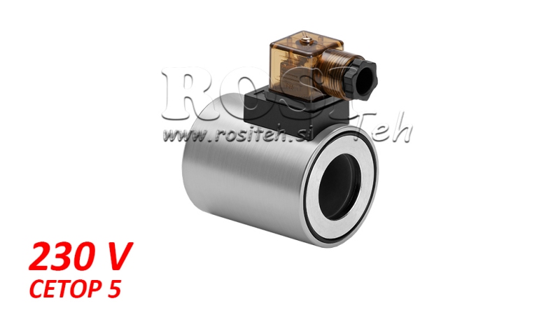 COIL ELECTROMAGNÉTICO 230V CA PARA VÁLVULA CETOP 5 - Φ 31.4MM-75MM 37W IP65