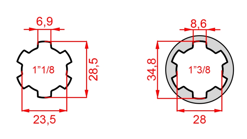ADAPTER KARDANA Z 1-1/8 NA 1-3/8 (140 mm)