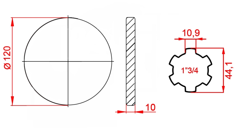 KARDAN ADAPTER MET FLENS 1-3/4 (120 mm)