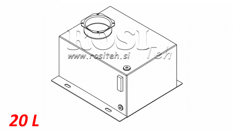 BOÎTE DE RÉSERVOIR EN MÉTAL PP 20 LITRES HORIZONTAL-VERTICAL