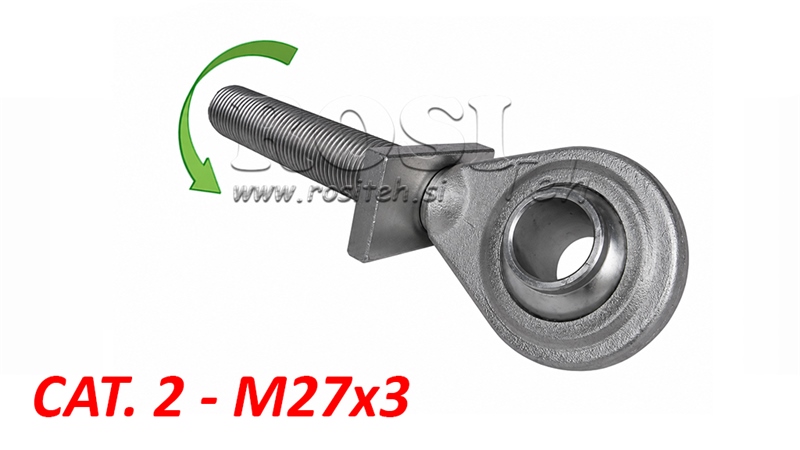 GEWINDESPINDEL MIT GELENKKUGEL KAT.2 FÜR OBERLENKER M27X3 LINKSGEWINDE