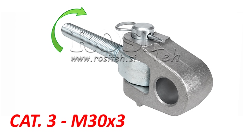 GABELGELENK MIT GEWINDESPINDEL KAT.3 FÜR SPECIALOBERLENKER M30X3