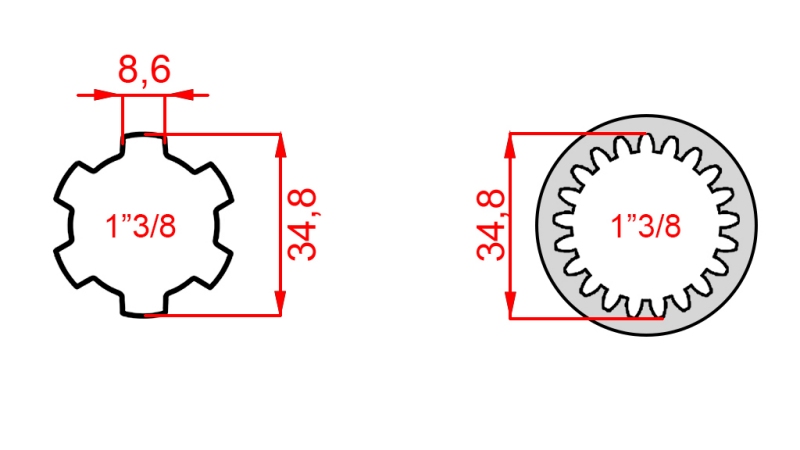 ΑΝΤΑΠΤΟΡΑΣ ΚΑΡΝΤΑΝ ΑΠΟ 1-3/8 (21 ΑΥΛΑΚΩΣΕΙΣ) ΣΕ 1-3/8 (150 mm)