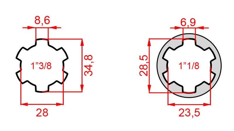 ADAPTER KARDANA ADAPTER Z 1-1/8 NA 1-3/8 (76 mm)