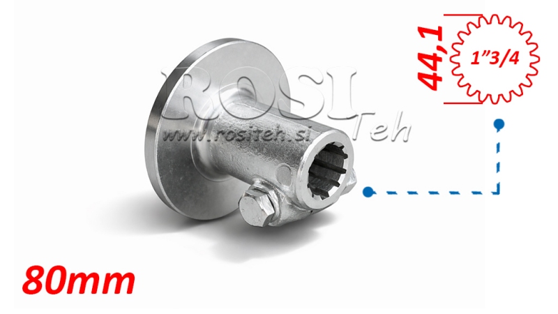 KARDANADAPTER MED FLANGE OG TAP 1-3/4 (80 mm) (20 SPLINES)