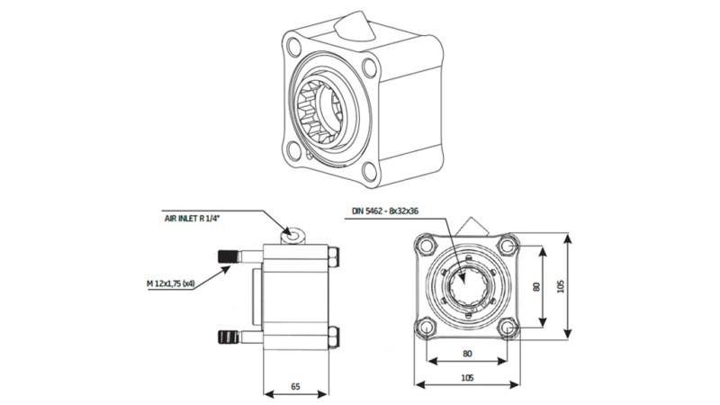 HYDRAULISK PUMPE DRIFT - ZF1 STØBNING - dimensioner