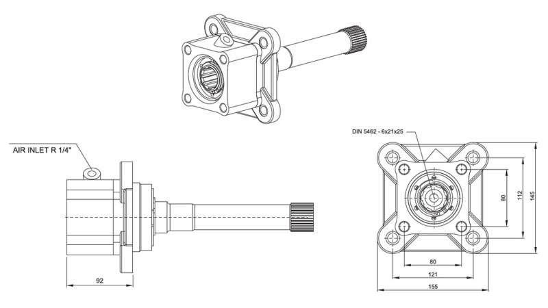 Abmessungen AUSGANG FÜR HYDRAULIKPUMPE - VOLVO SR-1700-1