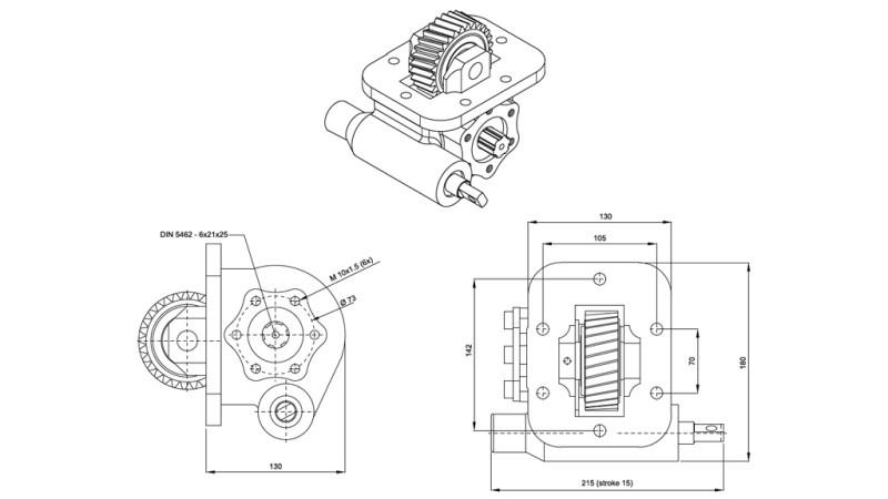 Abmessungen DER HYDRAULIKPUMPE - ISUZU MOY CR VAKUUM