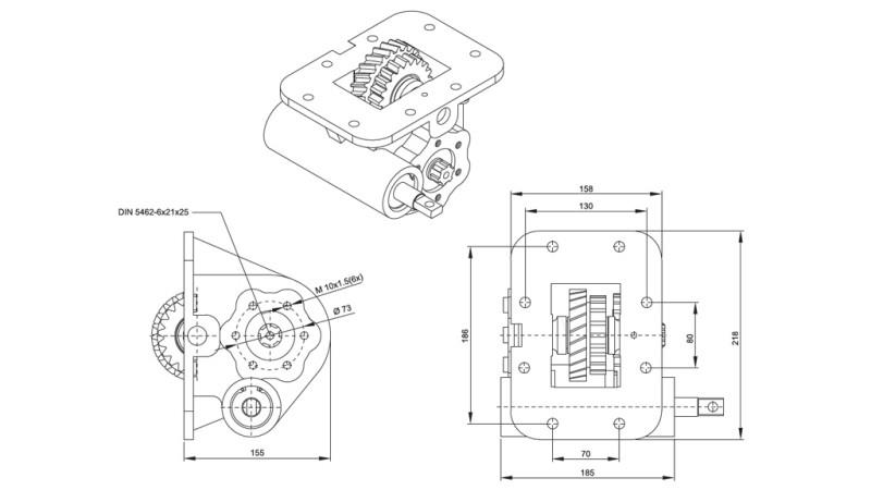 DIMENSIONEN DER HYDRAULIKPUMPE - ISUZU MOZ 06 MECHANIK