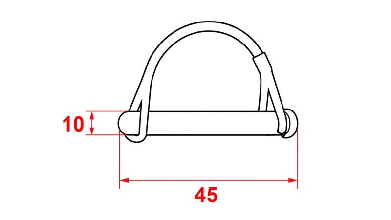 KLAPPSTECKERKOMPLET HALBKREIS FI 10/45 mm (5 Stück)