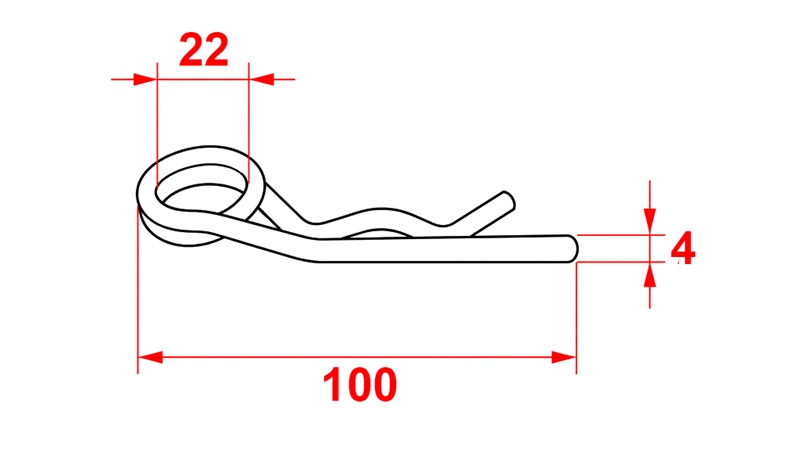 FEDERVORSTECKER KOMPLET doppelter fi 4 mm ( 5 Stück)