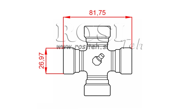 CRUCETA F-26,97X81,75 PARA EJE CARDÁN ECO 910mm 30-75HP Y 890mm 30-75HP