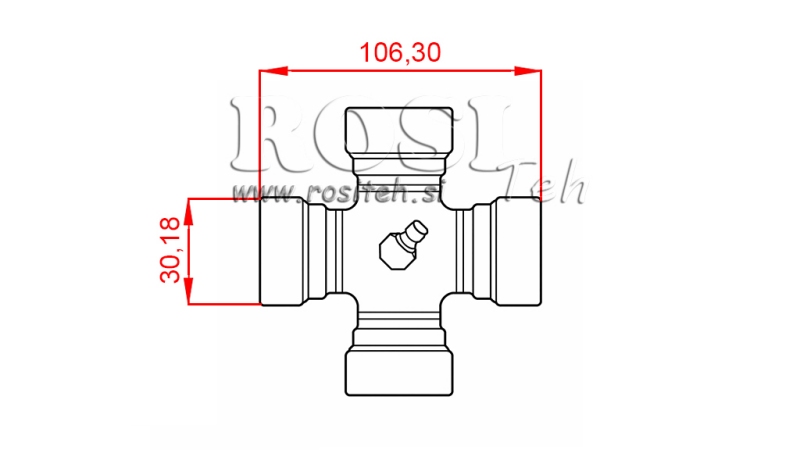 KRZYŻAK F-30,18X106,30 DO WAŁU KARDANA ECO 970mm 70-110HP ZE SPRZĘGŁEM CIERNYM