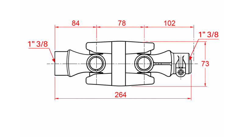 DOPPELGELENK KARDANWELLE KAT.2 (264 mm)