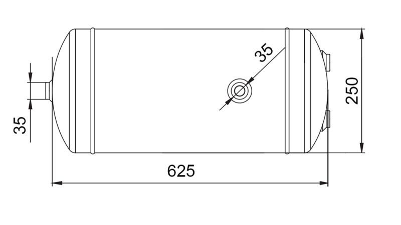 DRUCKLUFTBREMSEN-BEHÄLTER 30 L 625X250 ECO