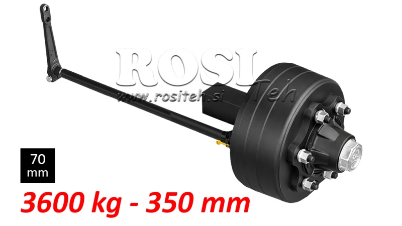 HALBACHSE MIT BREMSEN - 3600 kg (6 SCHRAUBEN) - 350 mm