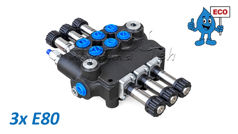 HYDRAULISCHES MAGNETVENTIL (OHNE SPULEN) – 3-SEKTIONEN-STEUERVENTIL 3xE80 ECO
