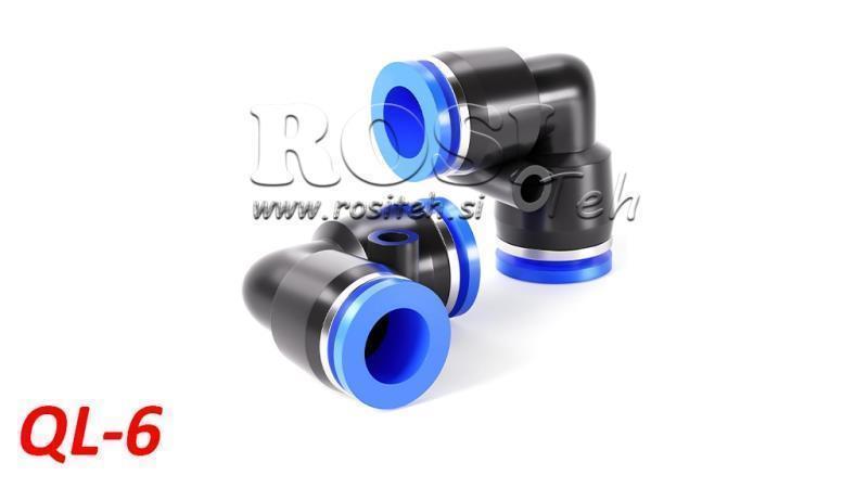 PNEUMATISCHER STECKVERBINDER WINKELVERBINDER TPA OHNE GEWINDE QL-6