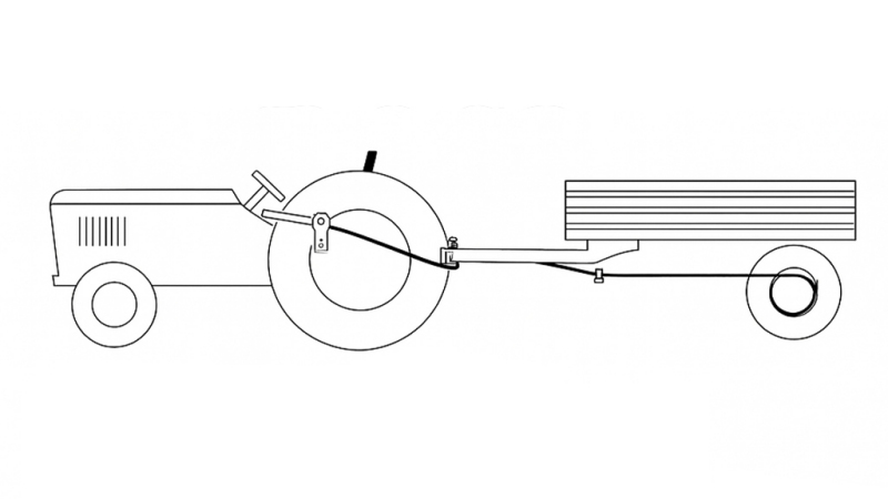 ZIEHEBEL FÜR ANHÄNGER HANDBREMSE Komplet mit Stahlseil 2,3m