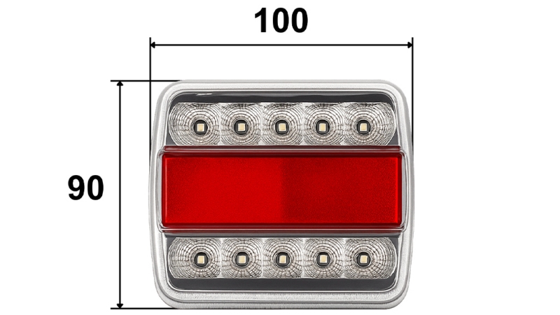 LED RÜCKLAMPE FÜR ANHÄNGER KOBINIERT - 4 FUNKTIONEN 12 V WEIS