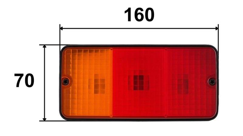 BAK REKTANGULÆR LYS 3 POSITIONER