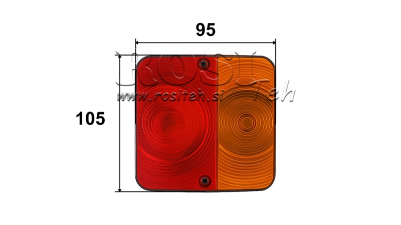 RÜCKLICHT - QUADRATISCH RECHTS 2 POSITIONEN