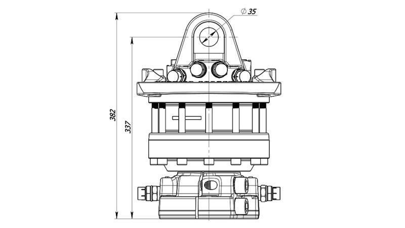 HYDRAULISK ROTATOR 10000/5000 KG MED FLANGE
