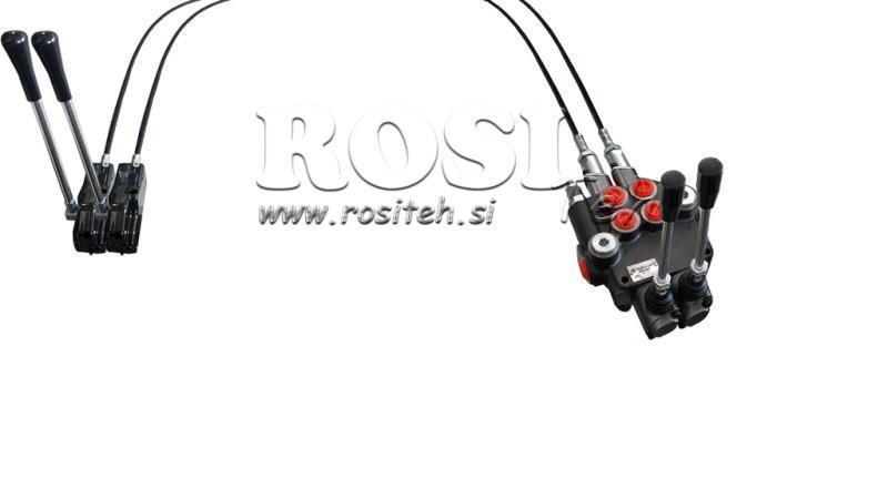 JOYSTICK DOBBELT HÅNDTAG 2,5 m HYDRAULISK VENTIL 2xP40 liter.