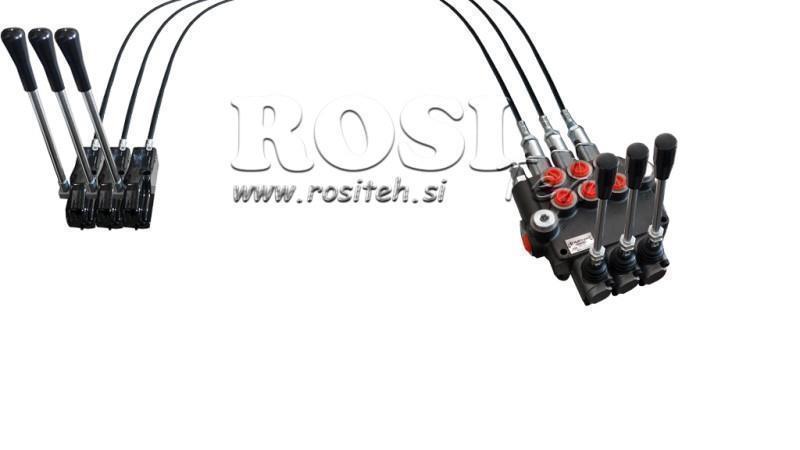 JOYSTICK DOBBELT HÅNDTAG 3 m HYDRAULISK VENTIL 3xP40 liter