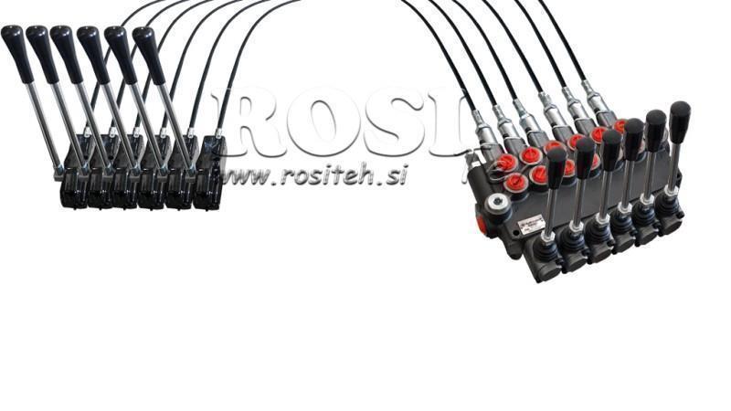 JOYSTICK DOBBELT HÅNDTAG 1 m HYDRAULISK VENTIL 6xP40 liter