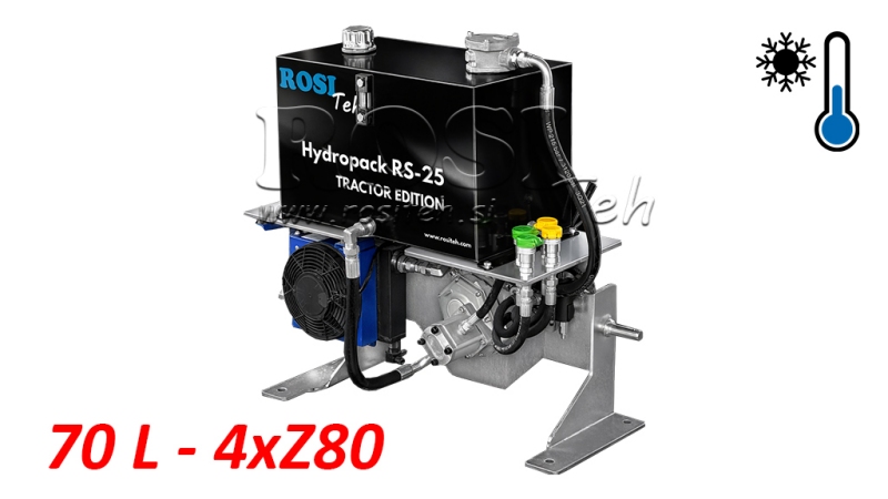 TRAKTOROVÁ HYDRAULICKÁ JEDNOTKA S KAPACITOU 70L PRŮTOK 53L/MIN 4XZ80 - S OLEJOVÝM CHLADIČEM