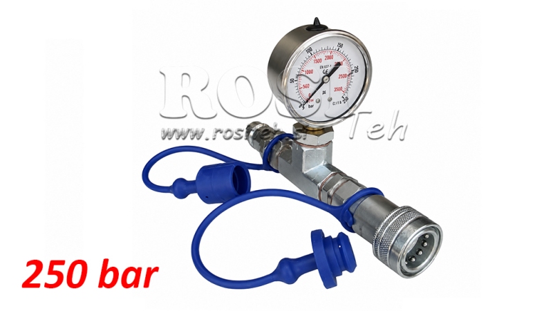 TRAKTOR HYDRAULIKPRÜFANSCHLUSS MIT MANOMETER VORÜBERGEHEND 0 - 250 BAR