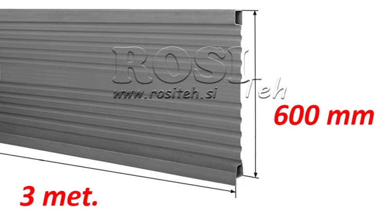 TRAILER SIDE PANEL 3 MET. - HØJDE 600 MM